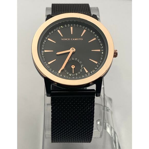 Vince Camuto Women's Watch 34mm Stainless Steel Mesh Band - New Battery WR 100ft - Picture 2 of 9